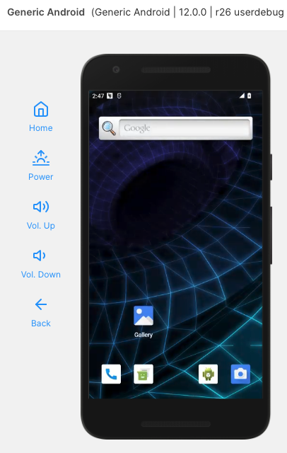 Load an Android device to its home screen