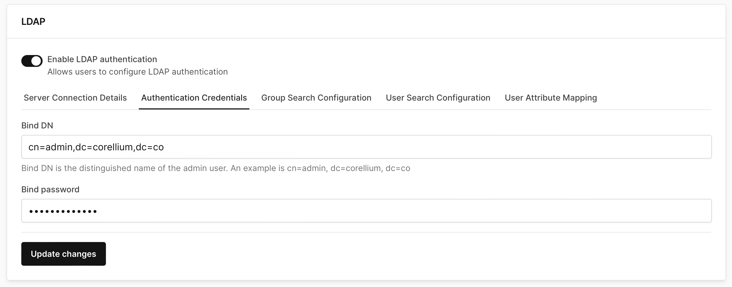 LDAP Authentication Credentials