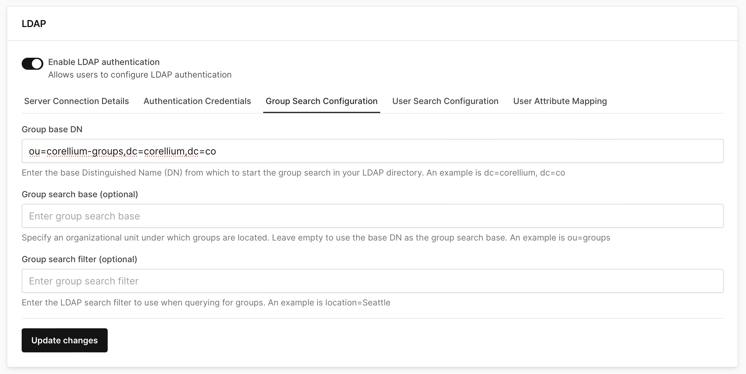 LDAP Group Search Configuration