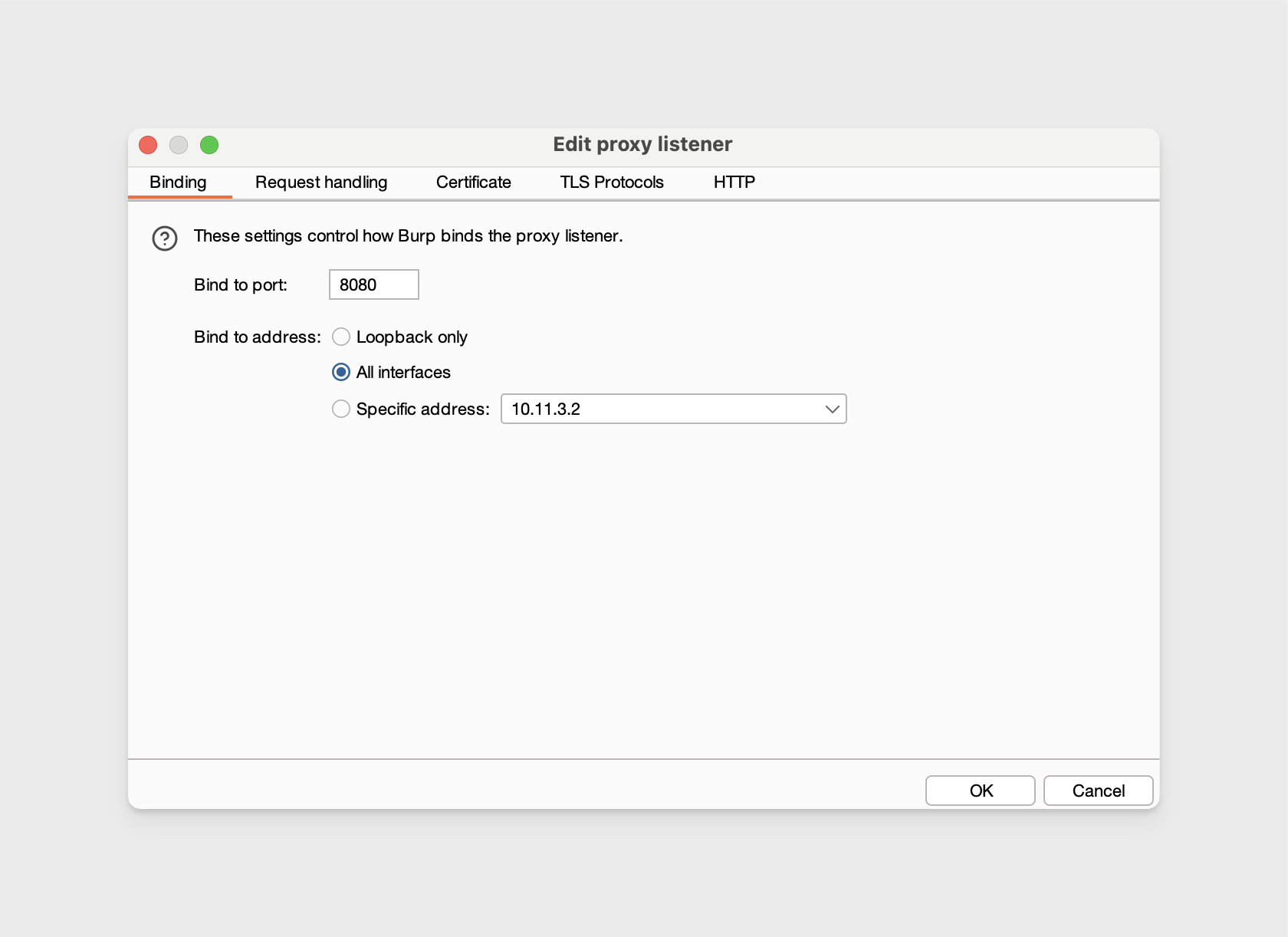 Configure Burp Proxy Listener