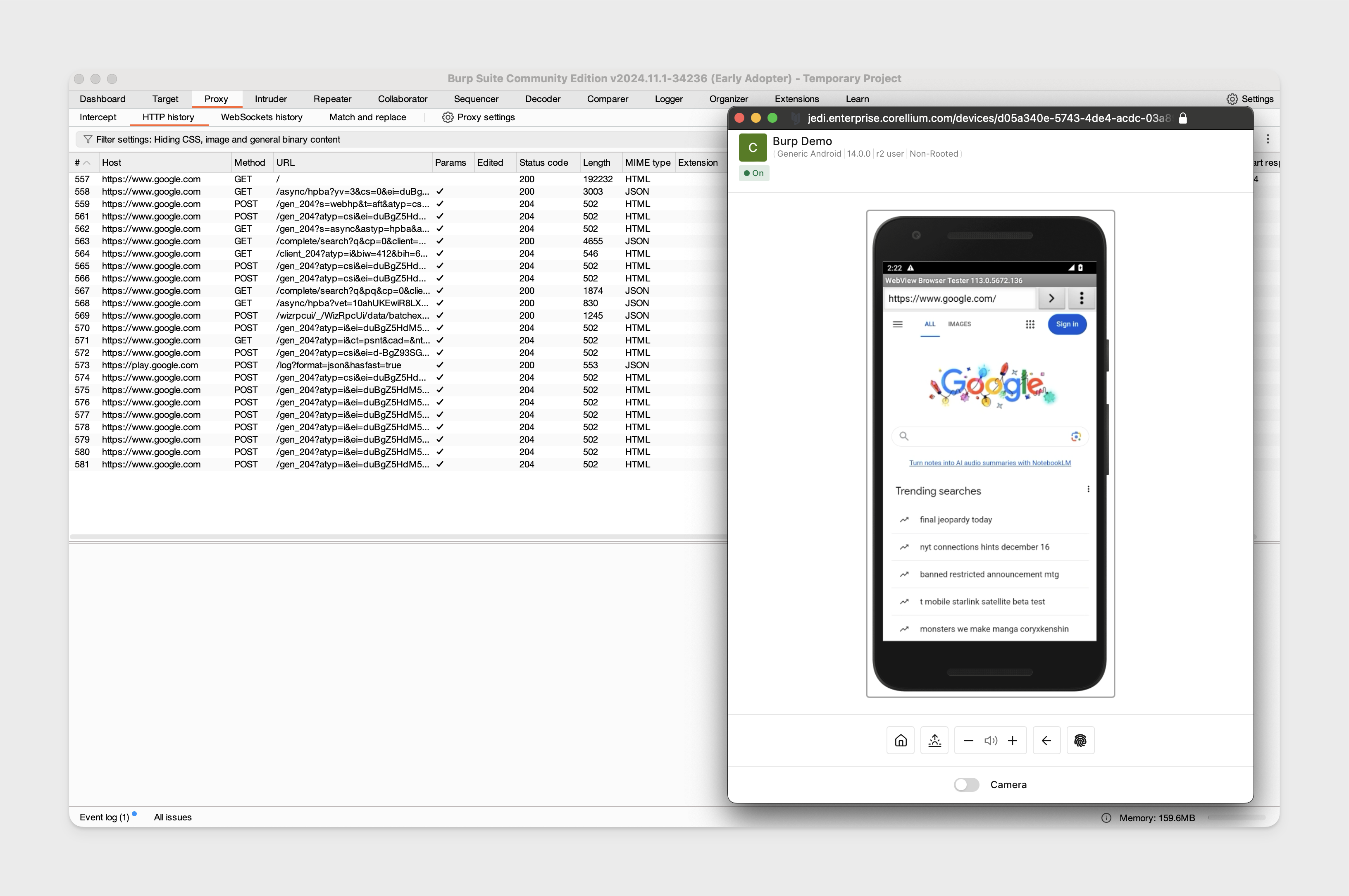 Non-rooted Android traffic proxied with VPN