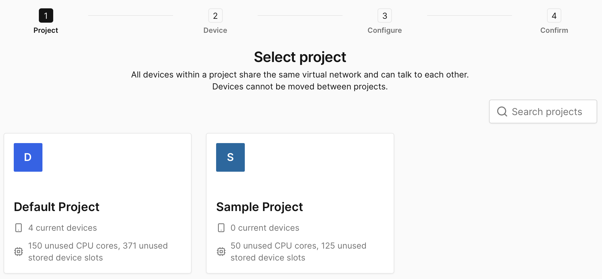 select the device