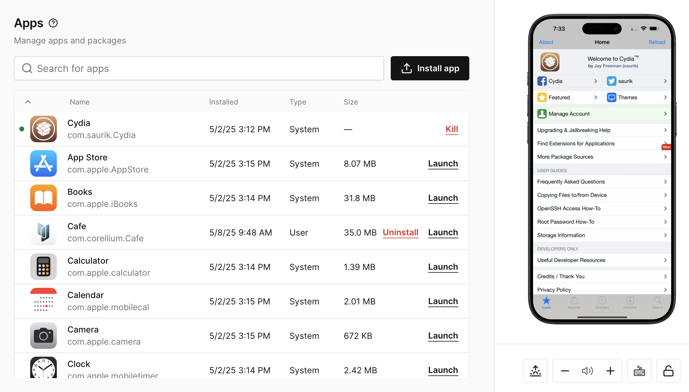 Cydia Once Installed