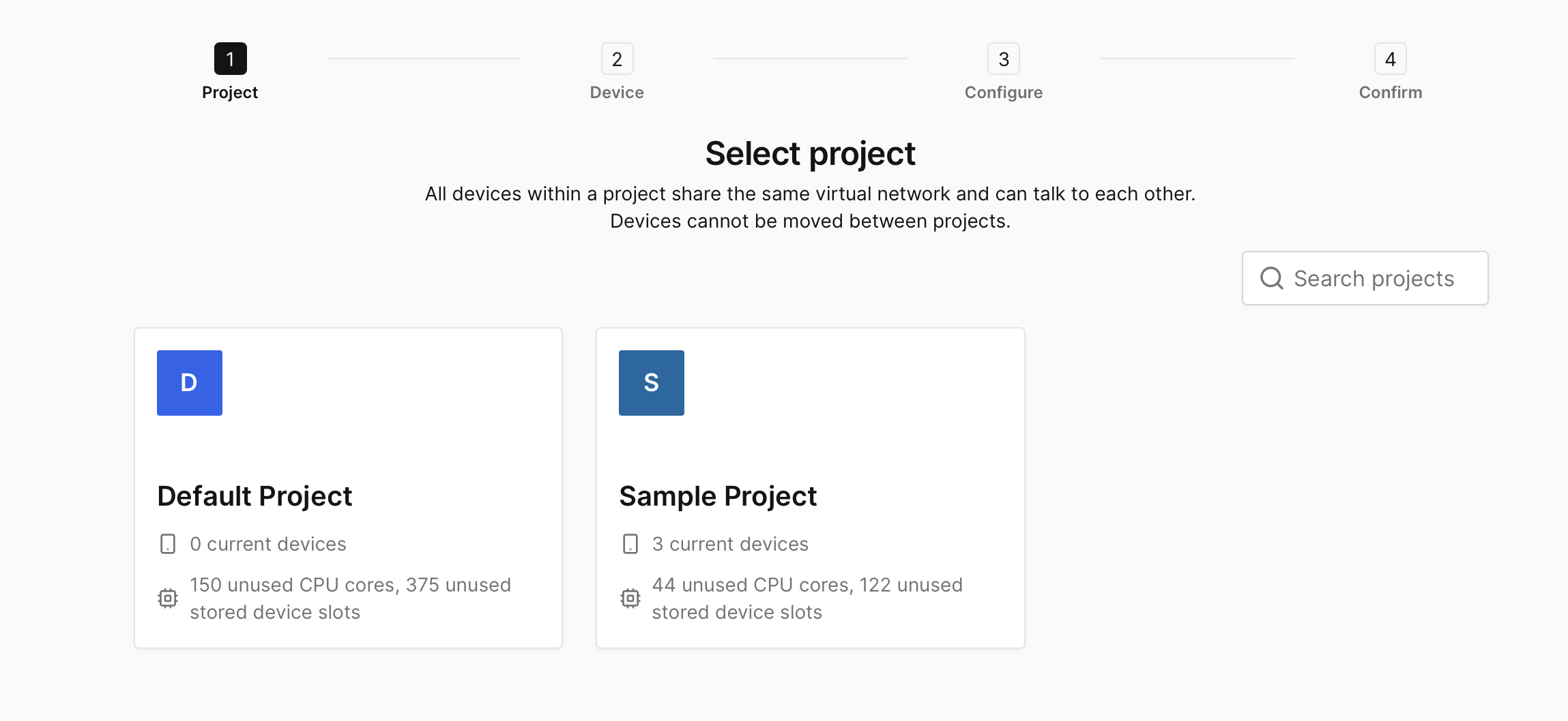 Selecting A Project