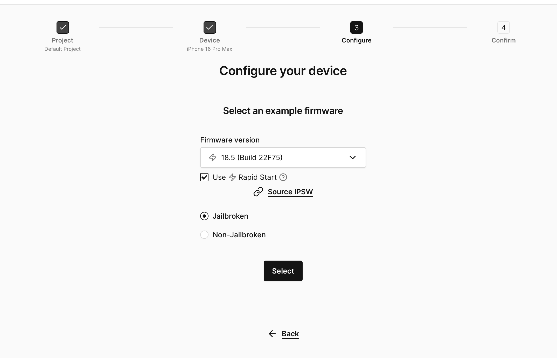 Select An OS Rooted