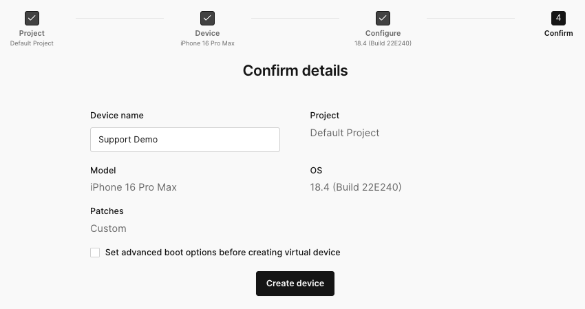 Confirming Build Details
