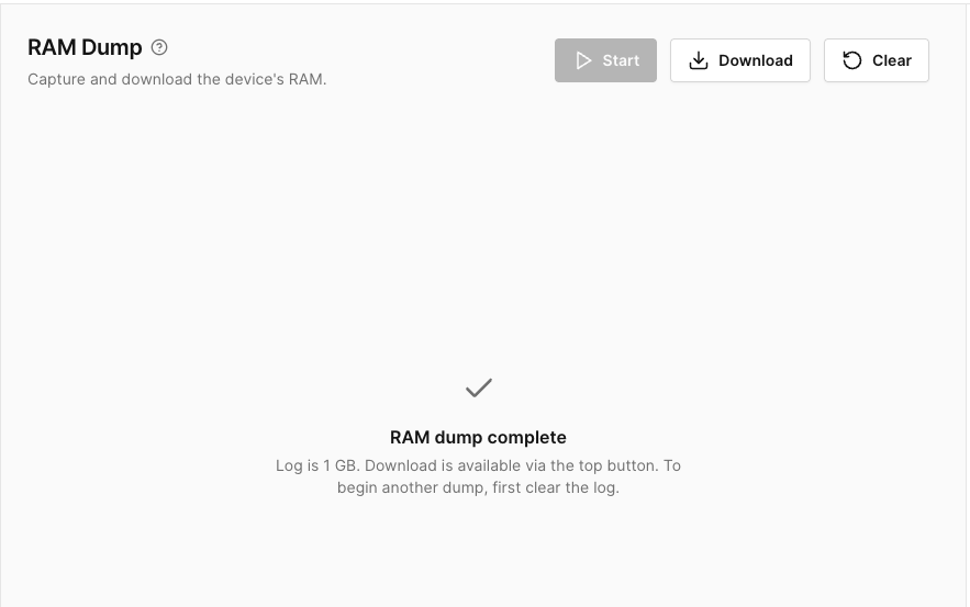 RAM Download and Clear