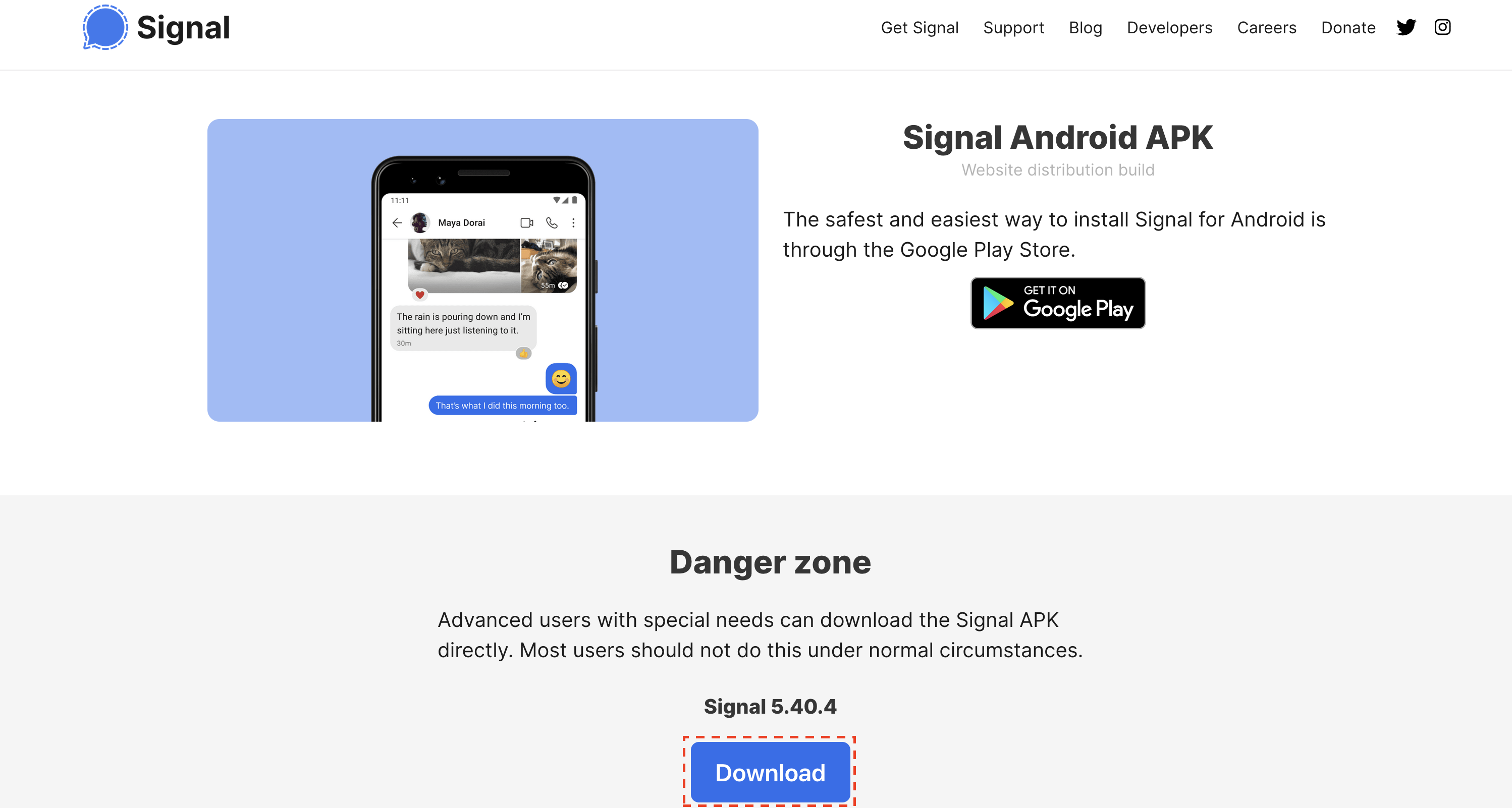 Signal website