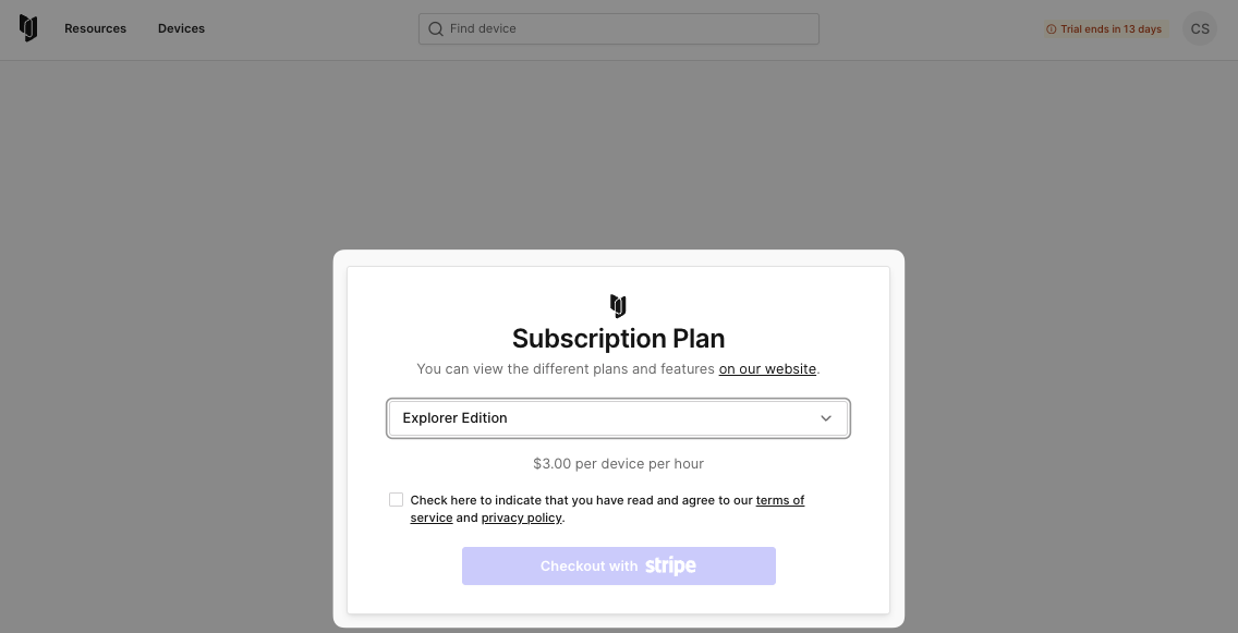 Subscribing to a plan