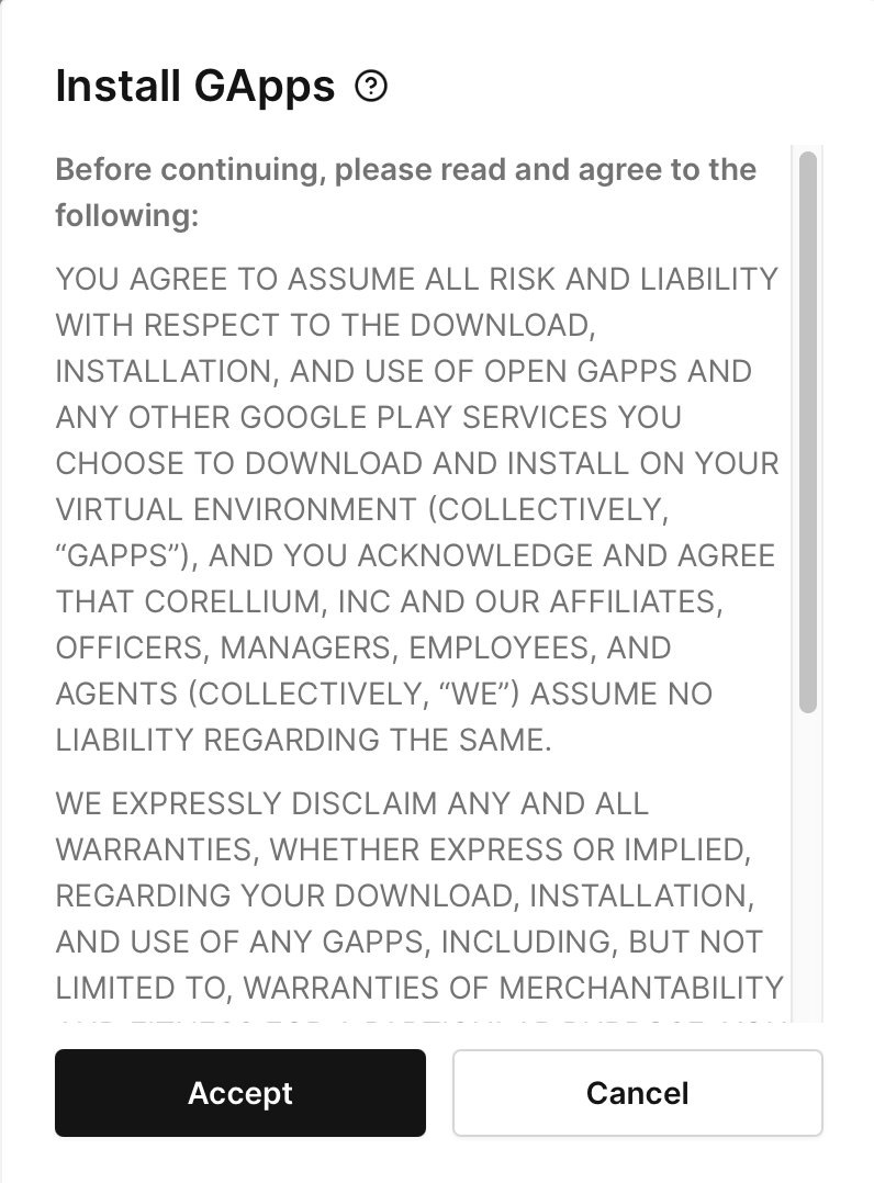 Accept GApps TOS